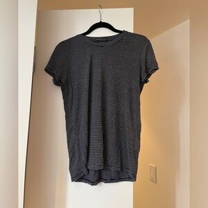 Brandy Melville Navy and White Striped Tee